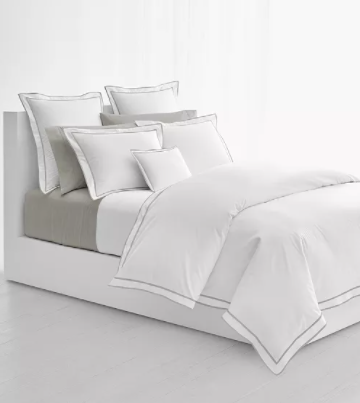 Spencer Border Cotton Sateen Duvet Cover, Full/Queen