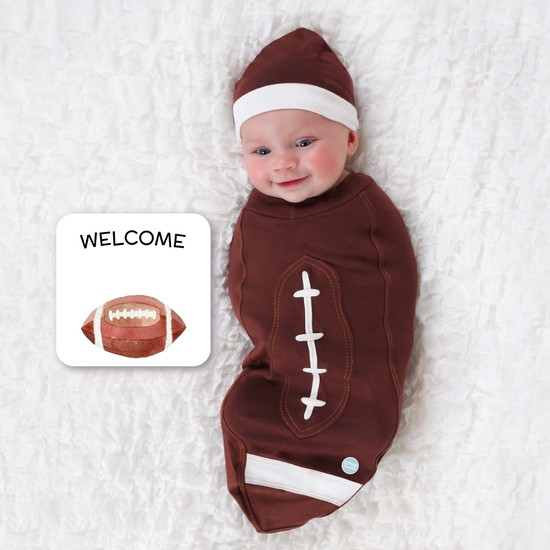 Football Baby Cozy Cocoon Swaddling Scores a Touchdown!